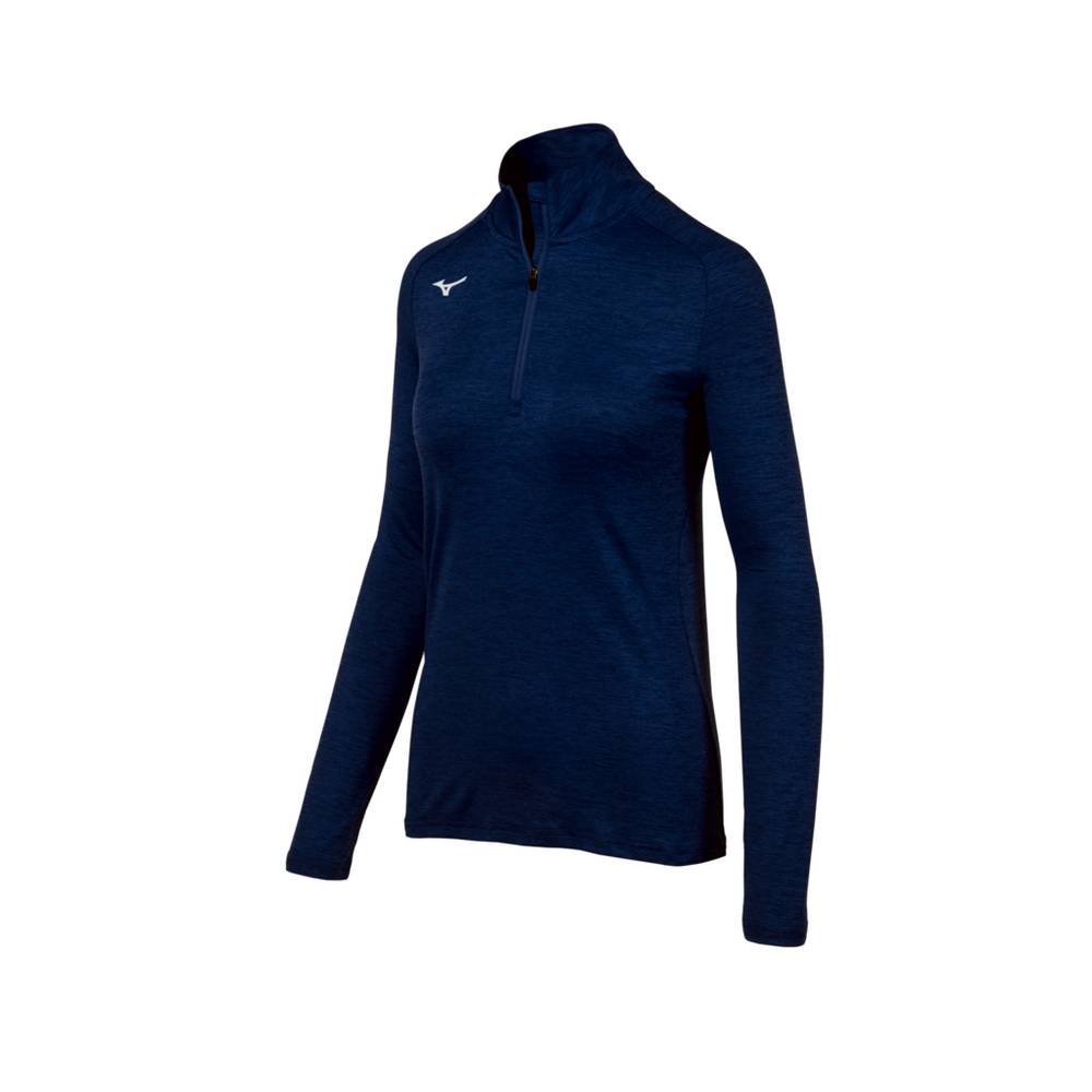 Womens Mizuno Alpha ½ Zip Pullover Navy Philippines (HJIPLD239)